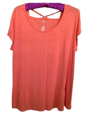 St. John's Bay Coral Short Sleeve Scoop Neck Top